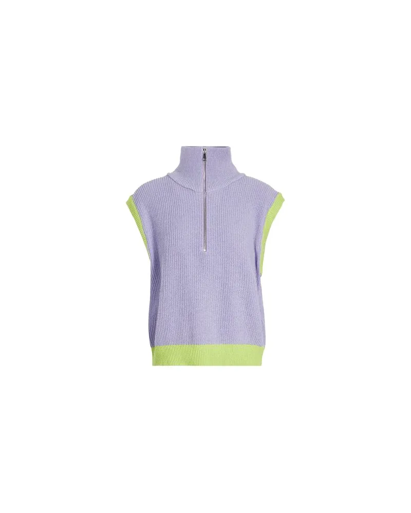 8 by Yoox COTTON ZIP-UP STRIPED VEST - STRICKWAREN - Rollkragenpulloverauf YOOX.COM Lila