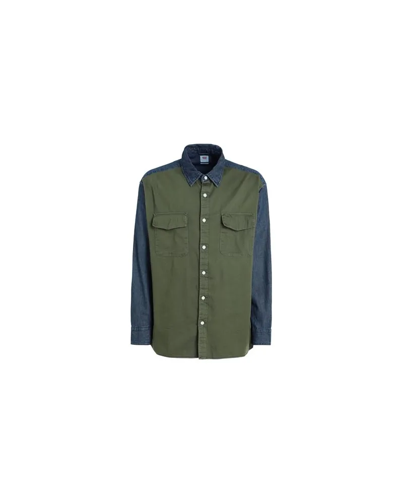 Levi's FULTON OVERSHIRT MULTI-COLOR  - TOPS - Hemdenauf YOOX.COM Militärgrün