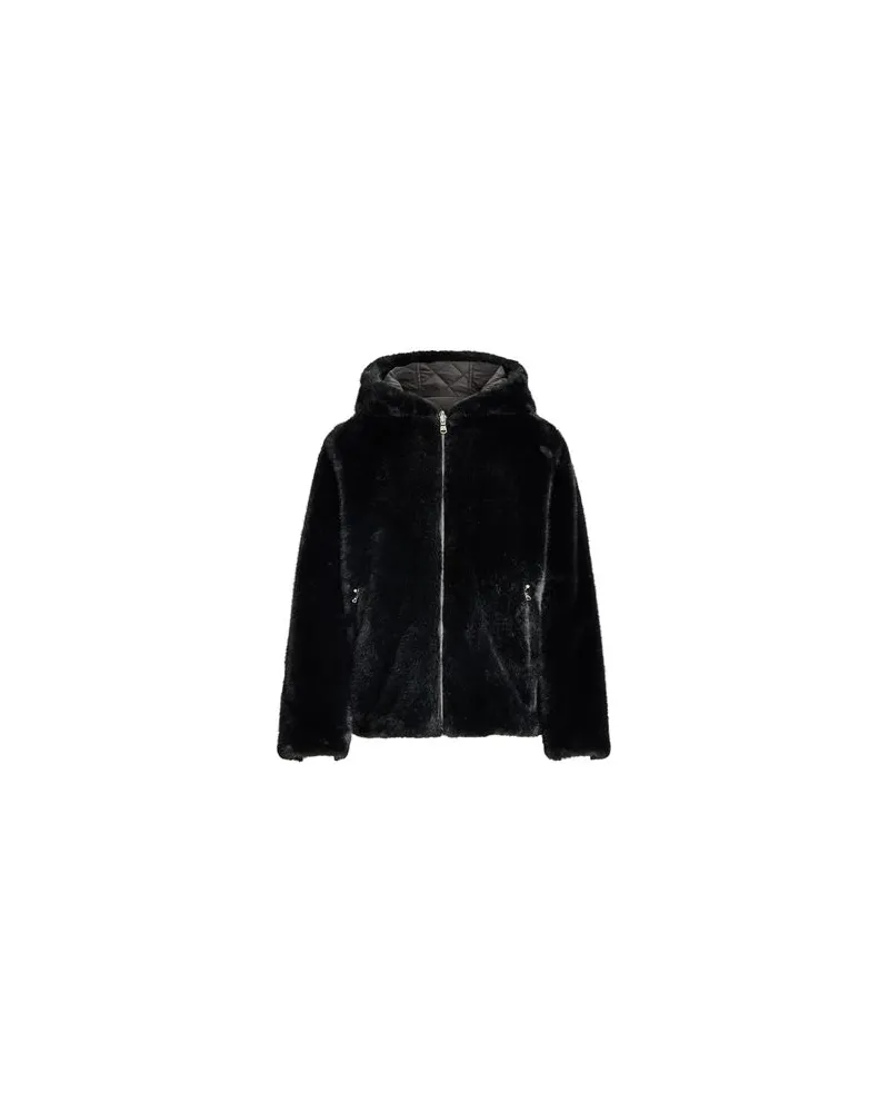 Ralph Lauren REVERSIBLE QUILTED & FAUX-FUR COAT  - JACKEN & MÄNTEL - Shearling- & Kunstfellauf YOOX.COM Schwarz