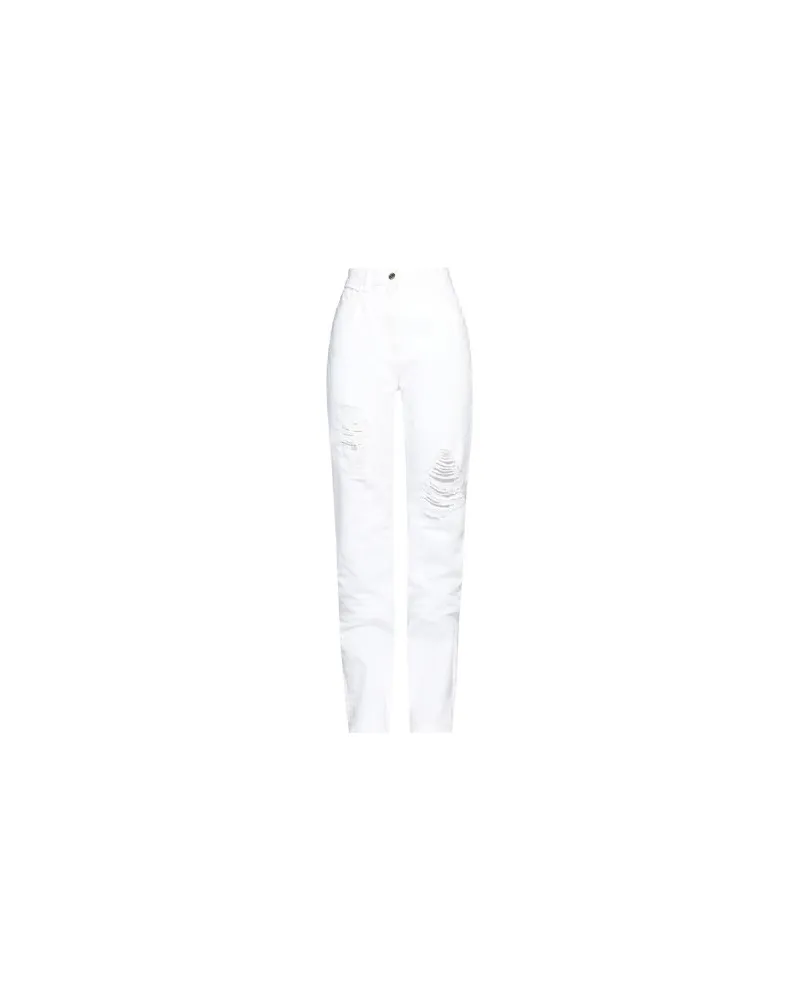 Elisabetta Franchi HOSEN & RÖCKE - Jeanshosenauf YOOX.COM Weiß