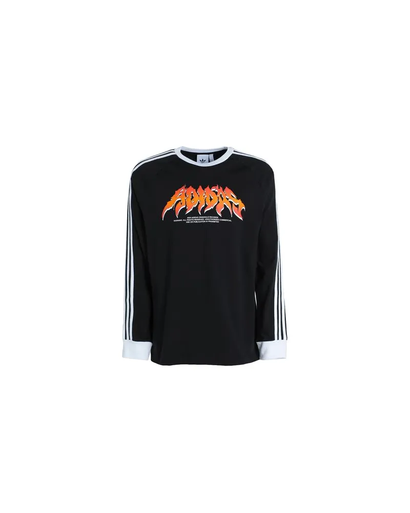 adidas FLAMES LS TEE  - FLAMES LS TEE - TOPS - T-shirtsauf YOOX.COM Schwarz