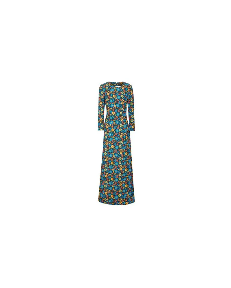 8 by Yoox PRINTED LONG DRESS  - KLEIDER - Maxi-Kleiderauf YOOX.COM Blau
