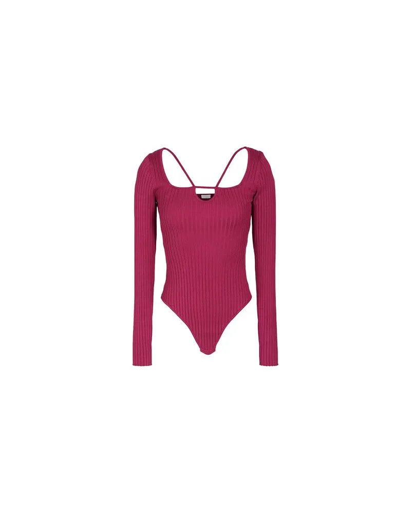 8 by Yoox RIBBED-KNIT LONG SLEEVE BODYSUIT  - TOPS - Bodysuitsauf YOOX.COM Purpur