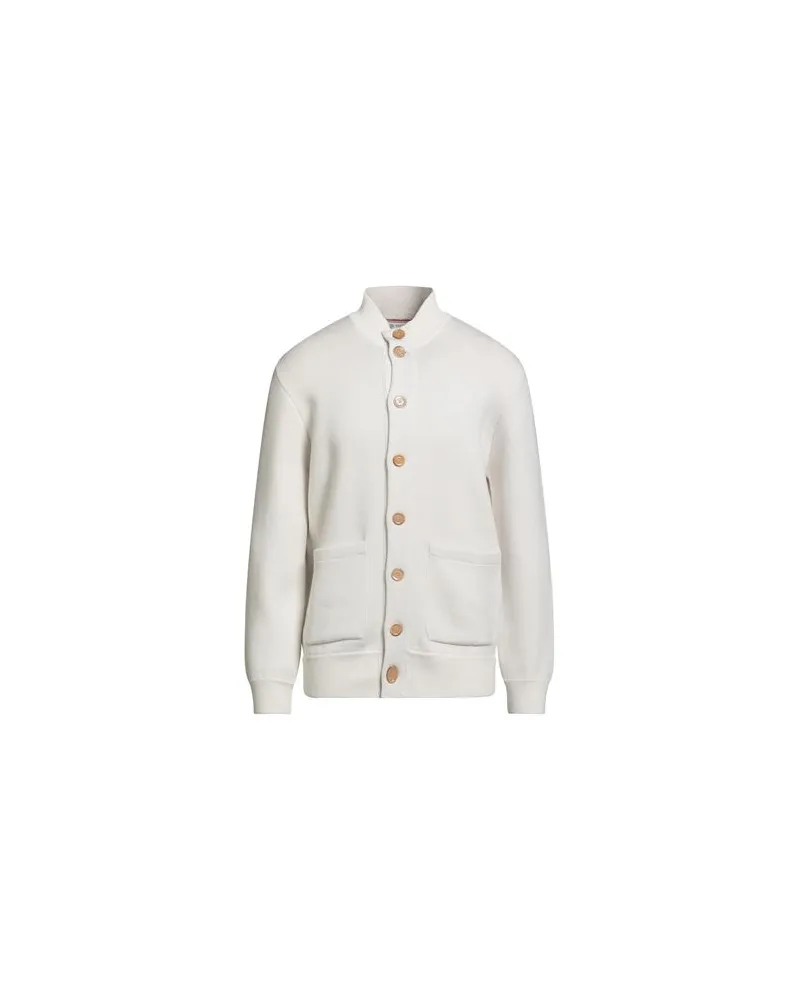 Brunello Cucinelli CASHMERE - STRICKWAREN - Strickjackenauf YOOX.COM Weiß
