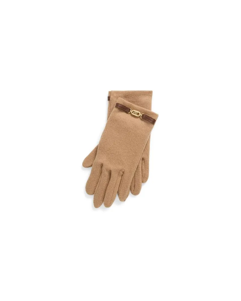 Ralph Lauren Sheepskin-Trim Wool-Blend Tech Gloves  - ACCESSOIRES - Handschuheauf YOOX.COM Kamel