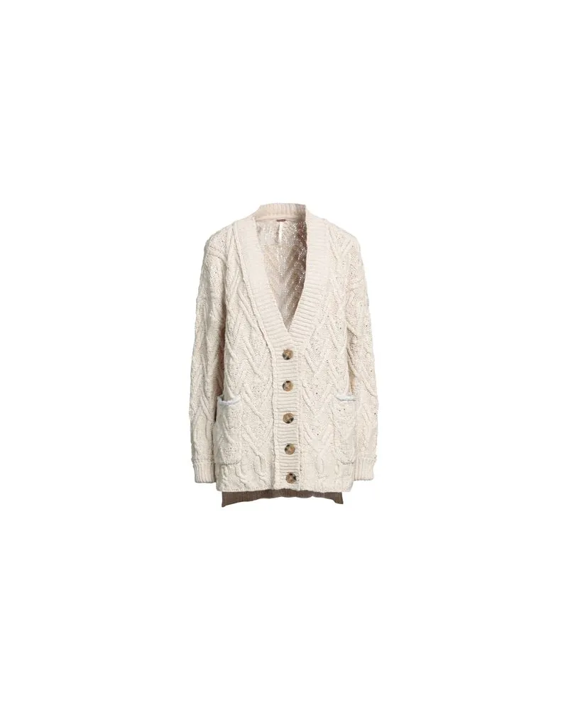 Free People STRICKWAREN - Strickjackenauf YOOX.COM Cremeweiß