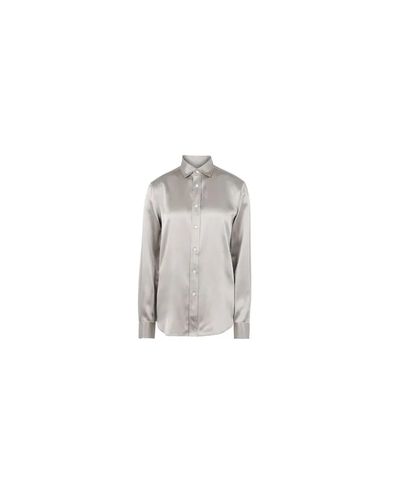 Ralph Lauren Silk Charmeuse Shirt   - TOPS - Hemdenauf YOOX.COM Maulwurfsgrau