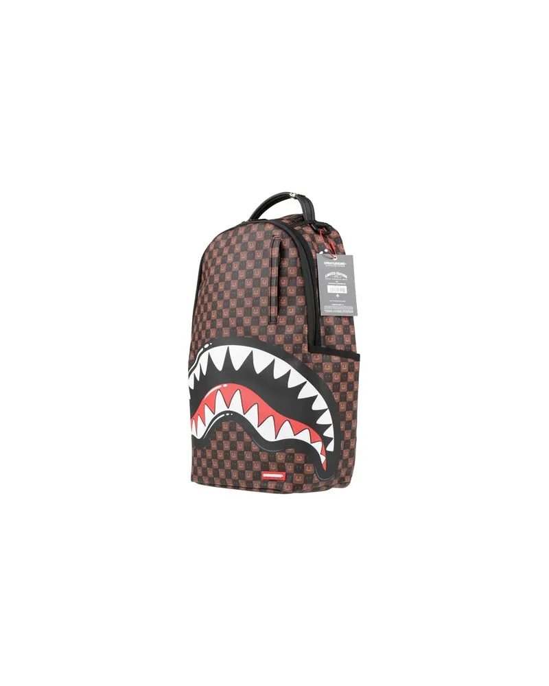 Sprayground SHARKS IN PARIS WTF BUBBLE BROWN CHECK BACKPACK - TASCHEN - Rucksäckeauf YOOX.COM Braun