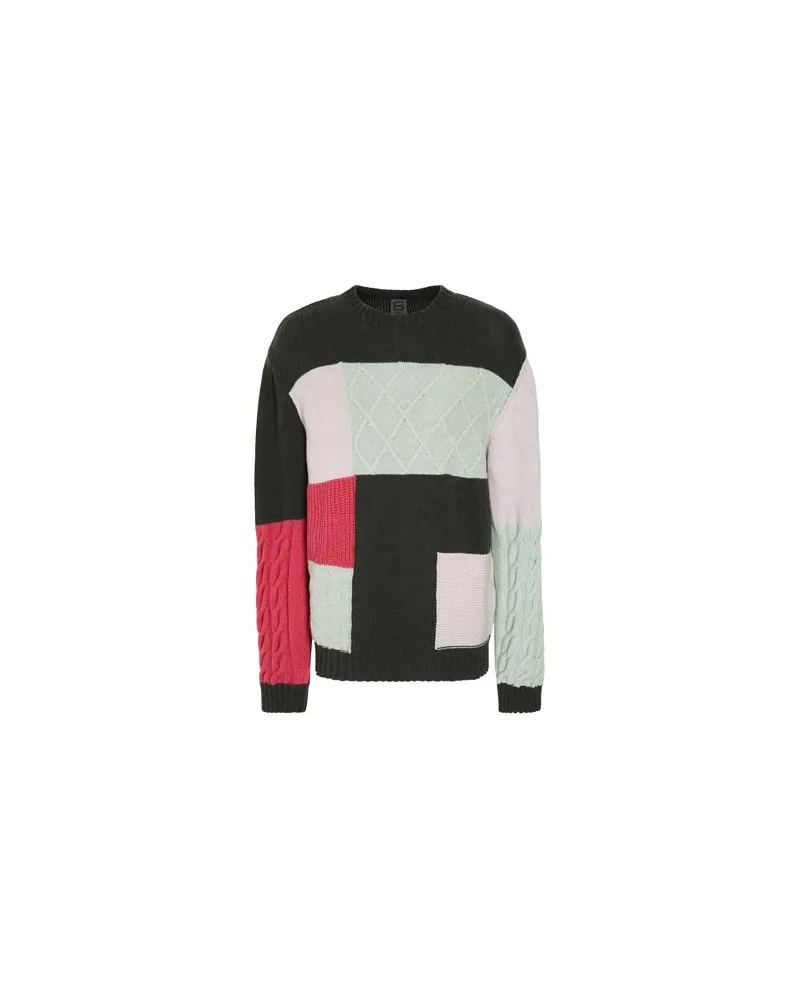 8 by Yoox JACQUARD KNIT PATCHWORK CREWNECK - STRICKWAREN - Pulloverauf YOOX.COM Säuregrün