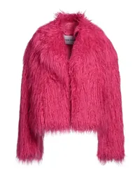 STAND Shearling- & Kunstfell Fuchsia