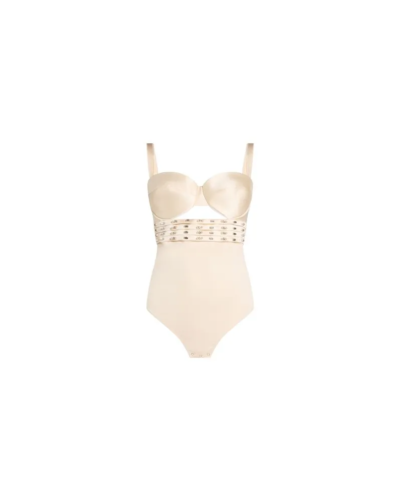 Elisabetta Franchi TOPS - Bodysuitsauf YOOX.COM Elfenbein