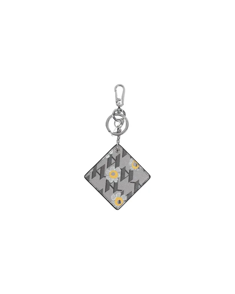 Karl Lagerfeld K/MONOGRAM FLOWER KEYCHAIN  - Kleinlederwaren - Schlüsselanhängerauf YOOX.COM Maulwurfsgrau