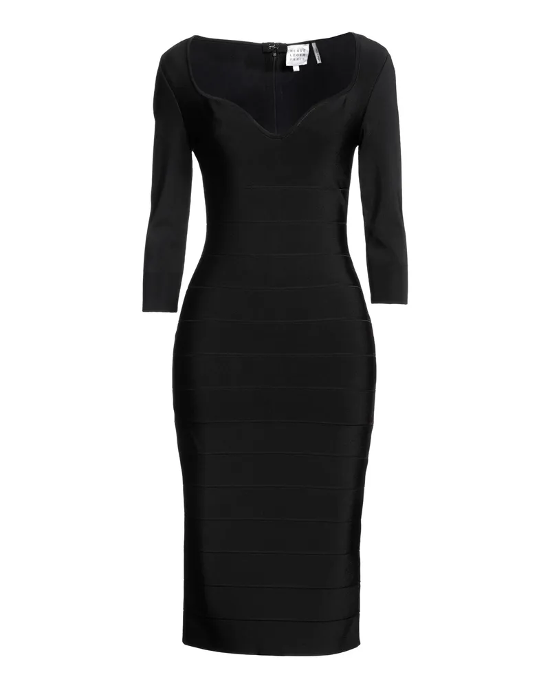 Hervé Léger Midi-Kleid Schwarz