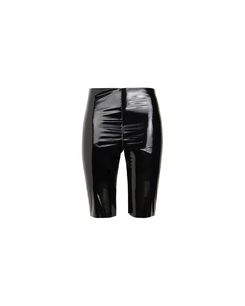 8 by Yoox PATENT BIKER SHORTS  - HOSEN & RÖCKE - Leggingsauf YOOX.COM Schwarz