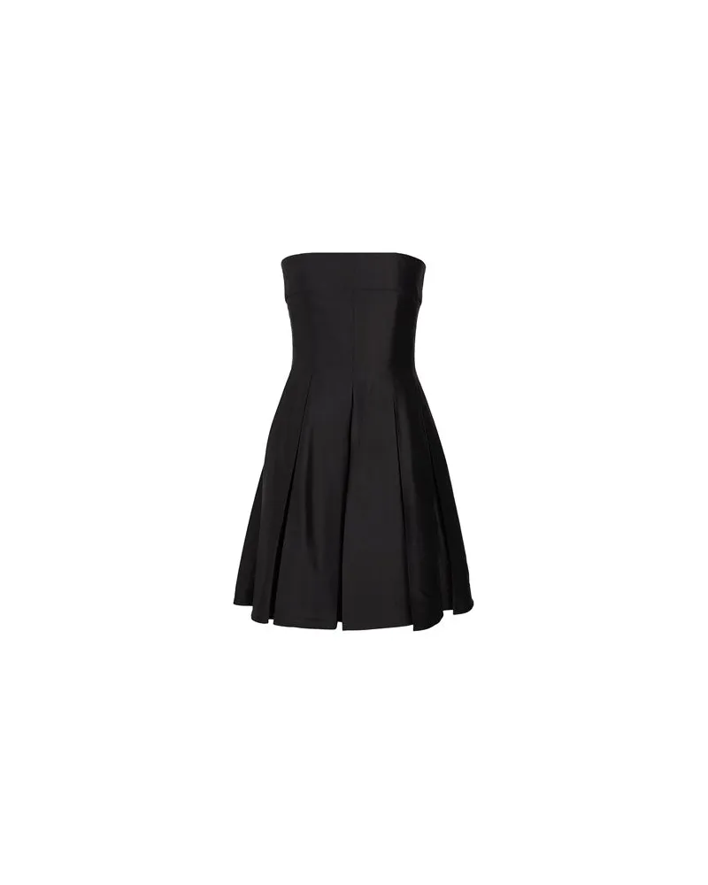 8 by Yoox SILK-SHANTUNG BANDEAU PLEATED MINI DRESS  - KLEIDER - Mini-Kleiderauf YOOX.COM Schwarz