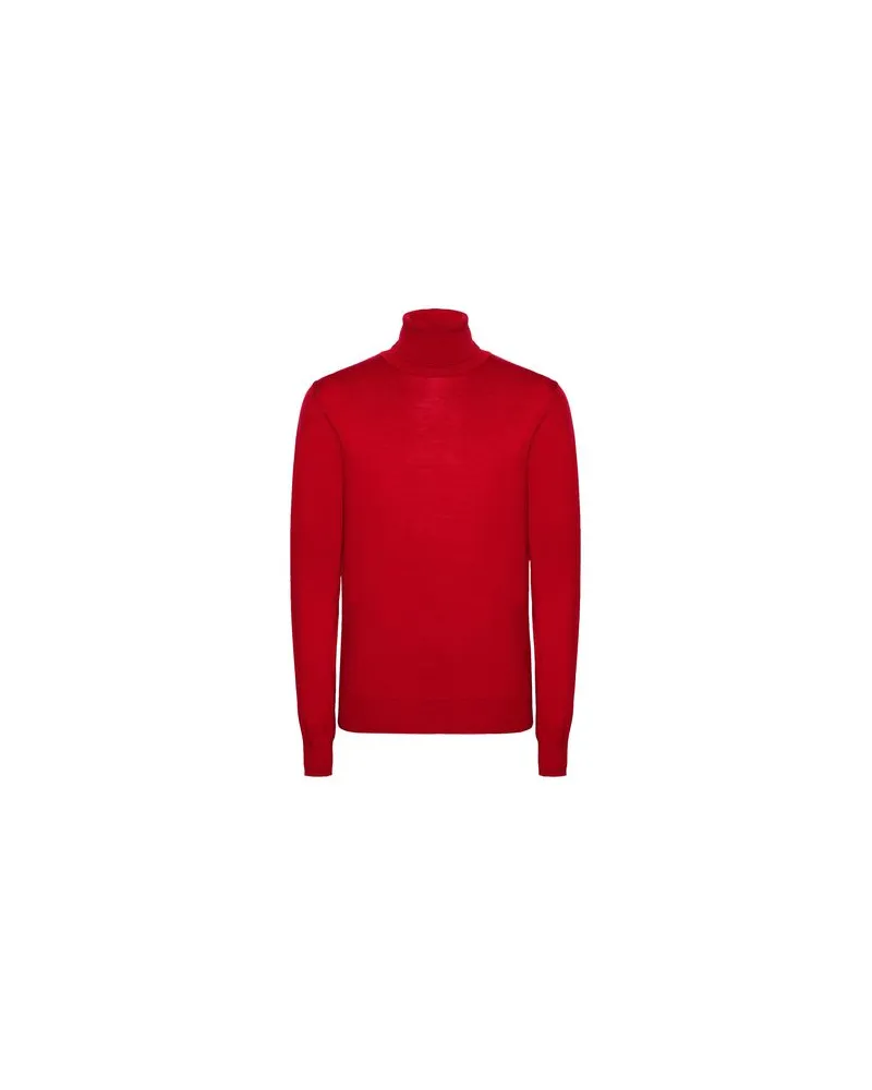 8 by Yoox MERINO WOOL ESSENTIAL ROLL-NECK SWEATER  - STRICKWAREN - Rollkragenpulloverauf YOOX.COM Rot