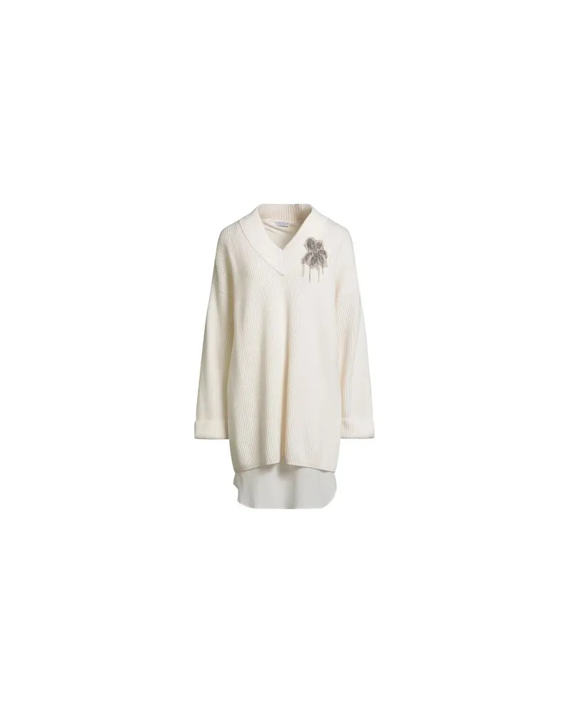 Brunello Cucinelli CASHMERE - KLEIDER - Mini-Kleiderauf YOOX.COM Elfenbein