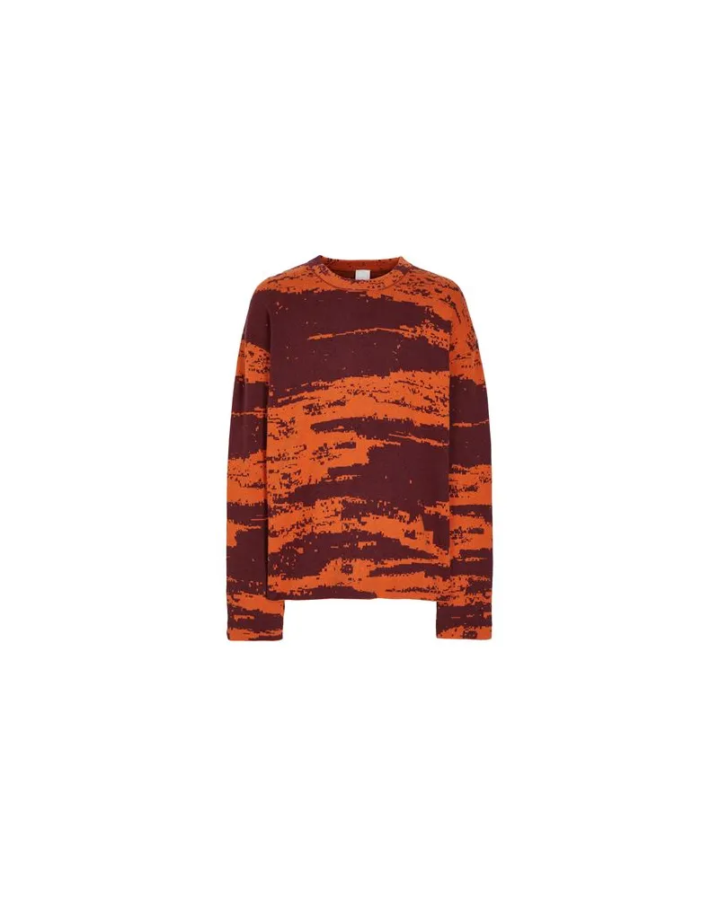 8 by Yoox ORGANIC COTTON-CASHMERE JACQUARD BOXY KNIT JUMPER  - STRICKWAREN - Pulloverauf YOOX.COM Orange