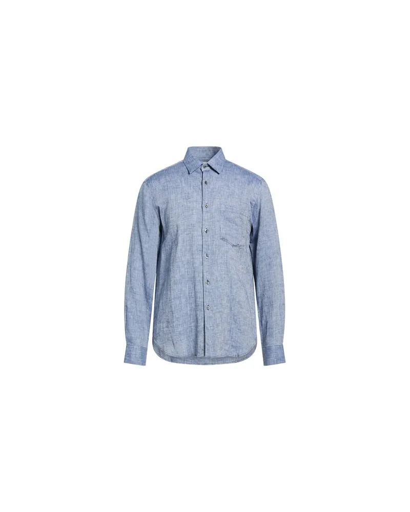 120% Lino TOPS - Jeanshemdenauf YOOX.COM Blau