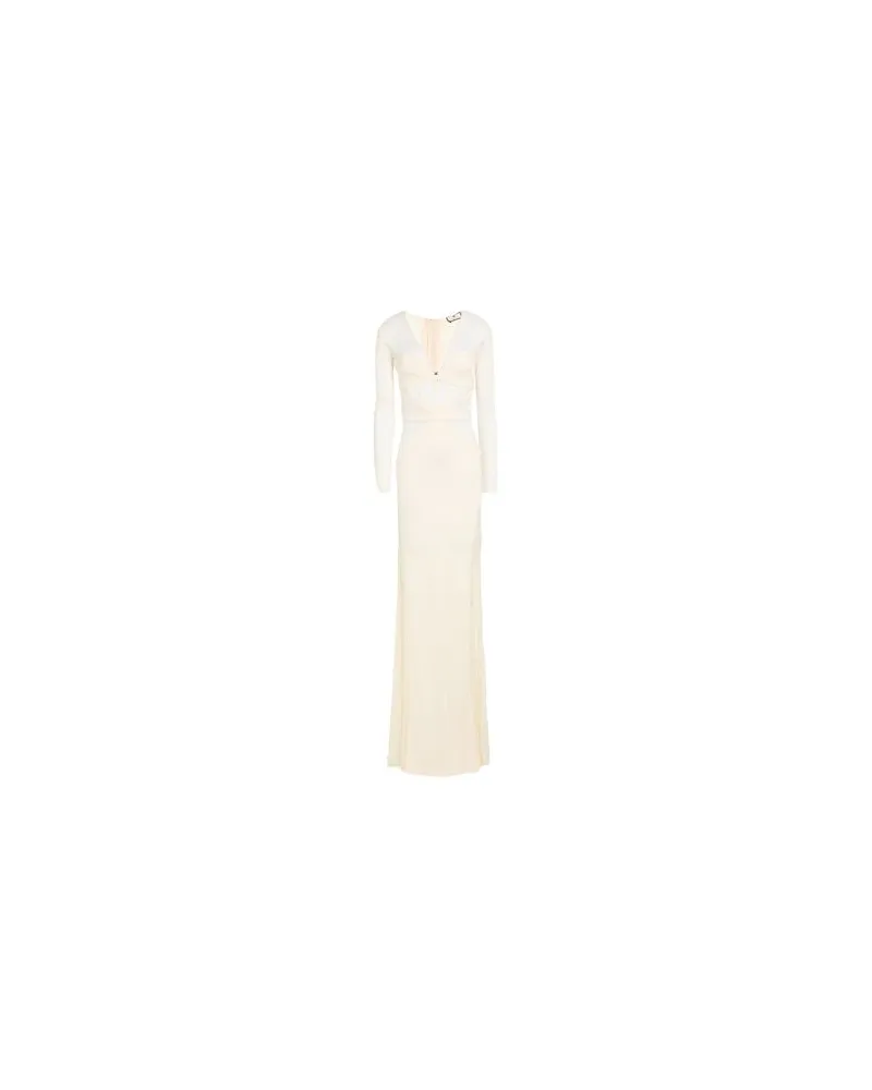 Elisabetta Franchi KLEIDER - Maxi-Kleiderauf YOOX.COM Cremeweiß
