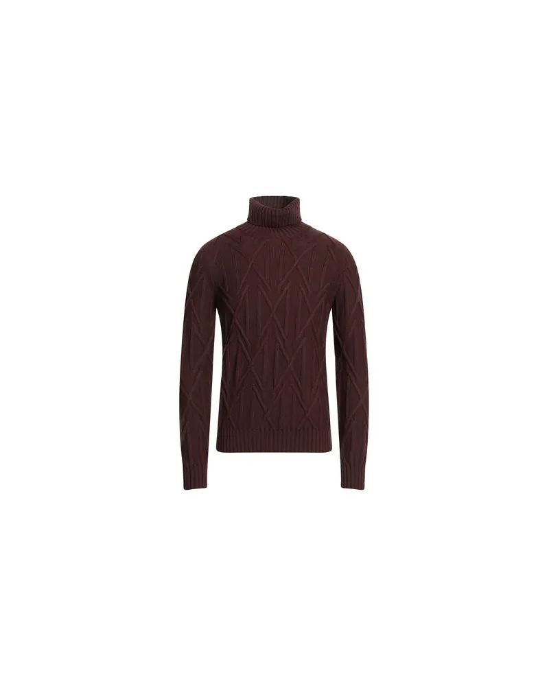 Alpha Studio STRICKWAREN - Rollkragenpulloverauf YOOX.COM Schokobraun