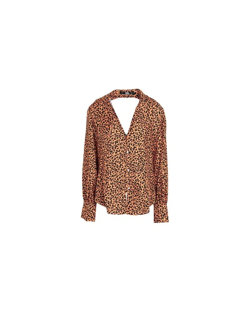 Karl Lagerfeld SILK PRINTED BLOUSE  - TOPS - Hemdenauf YOOX.COM Mandarine
