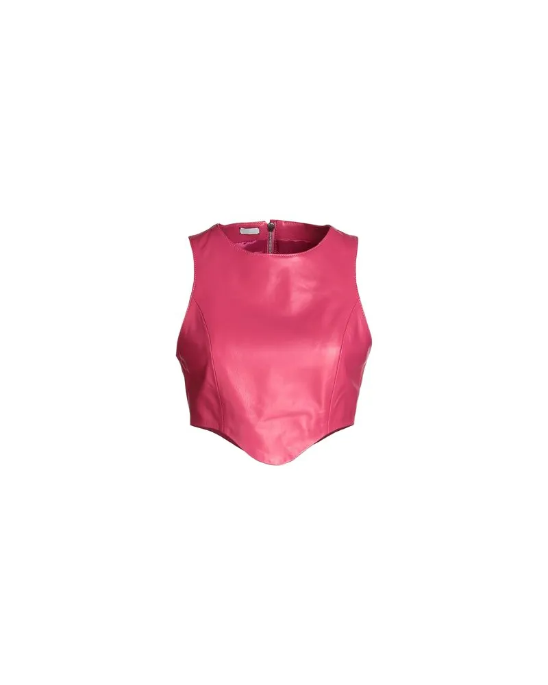 8 by Yoox LEATHER SHAPED TOP - TOPS - Topsauf YOOX.COM Magenta