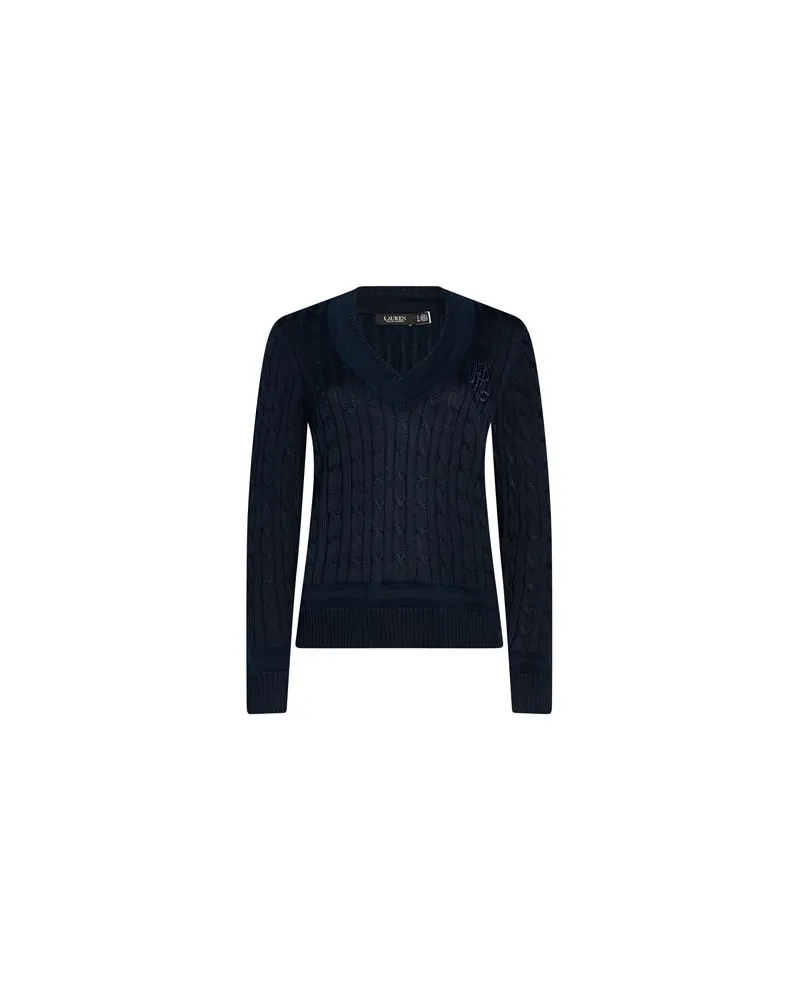 Ralph Lauren CABLE-KNIT CRICKET SWEATER  - STRICKWAREN - Pulloverauf YOOX.COM Marineblau