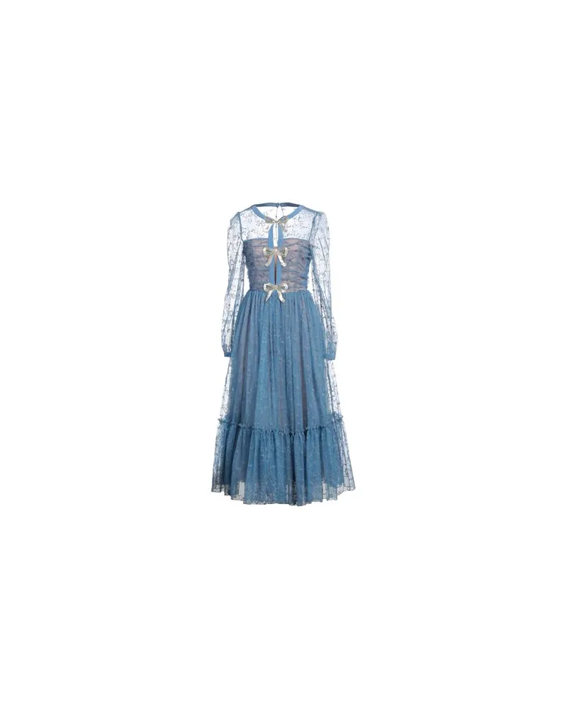 Saloni KLEIDER - Midi-Kleiderauf YOOX.COM Taubenblau