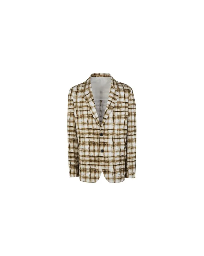 8 by Yoox COTTON PRINTED OVERSIZE SINGLE-BRESTED BLAZER - ANZÜGE und CO-ORDS - Blazersauf YOOX.COM Beige