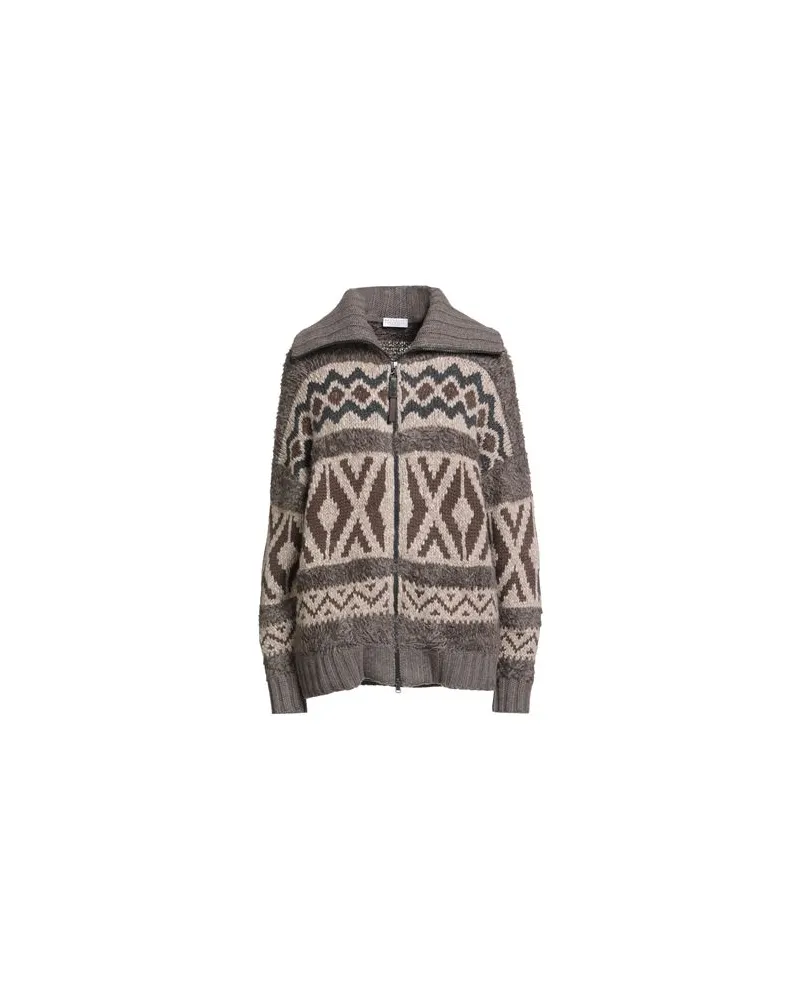 Brunello Cucinelli CASHMERE - STRICKWAREN - Strickjackenauf YOOX.COM Khaki