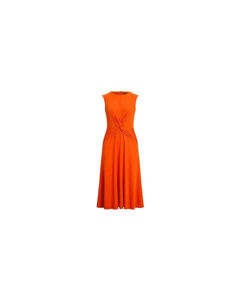 Ralph Lauren TWIST-FRONT JERSEY DRESS  - KLEIDER - Midi-Kleiderauf YOOX.COM Tomatenrot