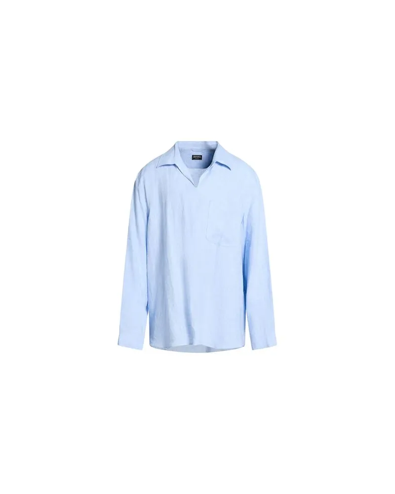 Ermenegildo Zegna OASI LINO - TOPS - Hemdenauf YOOX.COM Hellblau