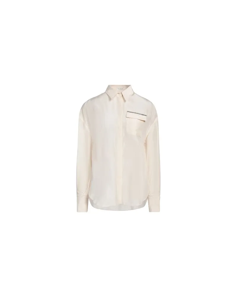 Brunello Cucinelli TOPS - Hemdenauf YOOX.COM Cremeweiß