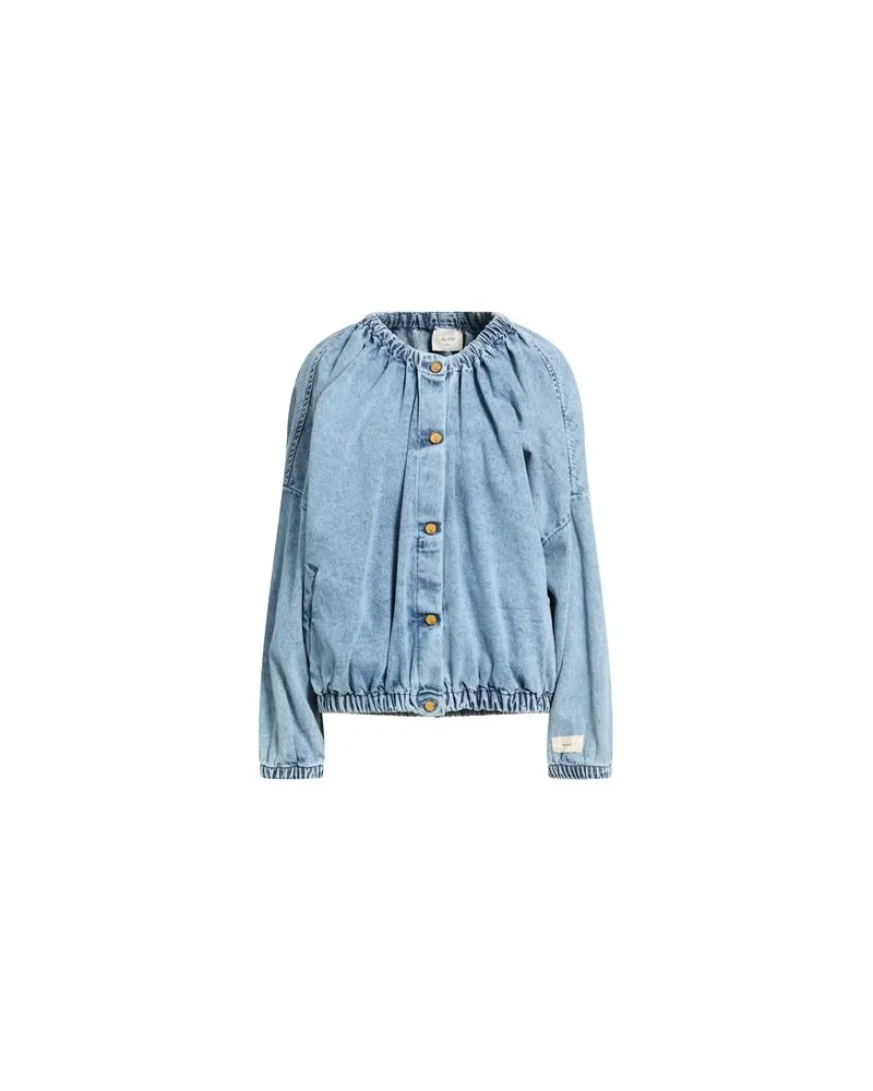 ALYSI CRÈME - JACKEN & MÄNTEL - Jeansjacken/Mäntelauf YOOX.COM Blau