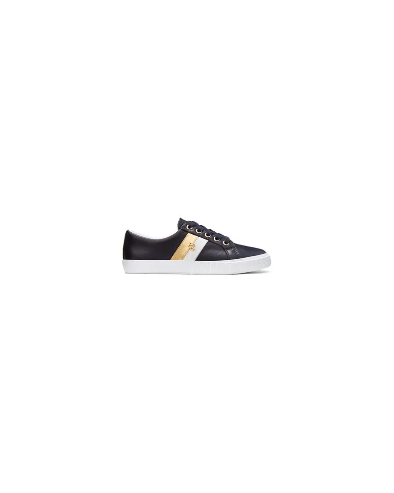 Ralph Lauren JASON II SOFT LEATHER SNEAKERS   - SCHUHE - Sneakersauf YOOX.COM Nachtblau