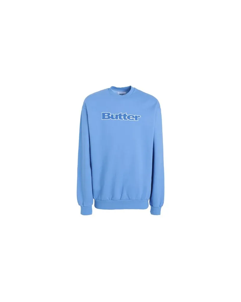 Butter Goods Cord Logo Crewneck Sweatshirt  - Cord Logo Crewneck Sweatshirt - TOPS - Sweatshirtsauf YOOX.COM Hellblau