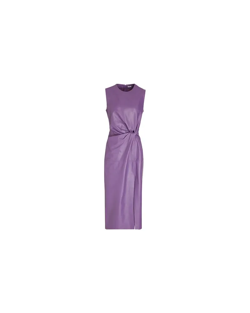 8 by Yoox LEATHER DRAPE & KNOT PENCIL MIDI DRESS  - KLEIDER - Midi-Kleiderauf YOOX.COM Violett