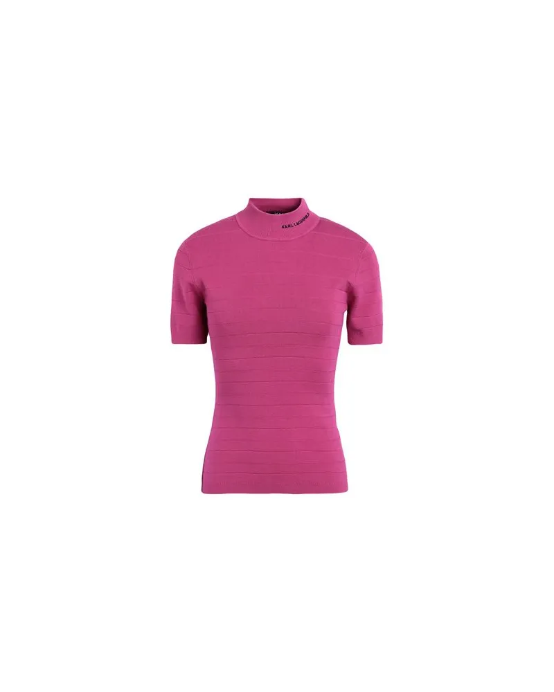 Karl Lagerfeld MOCKNECK KNIT TOP  - STRICKWAREN - Rollkragenpulloverauf YOOX.COM Fuchsia