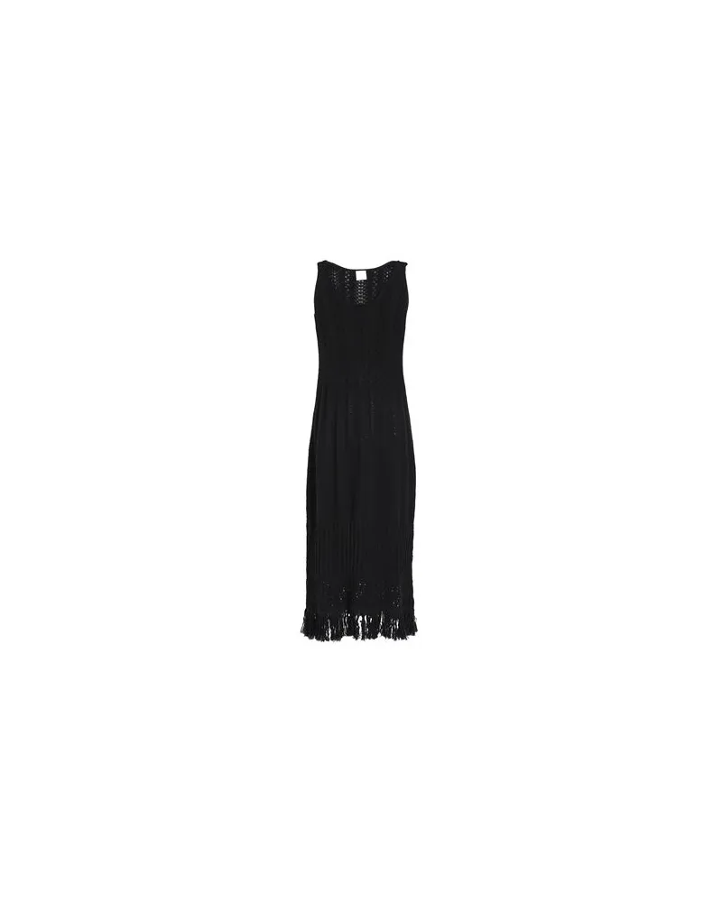 8 by Yoox ORGANIC COTTON FRINGED MAXI DRESS  - KLEIDER - Midi-Kleiderauf YOOX.COM Schwarz
