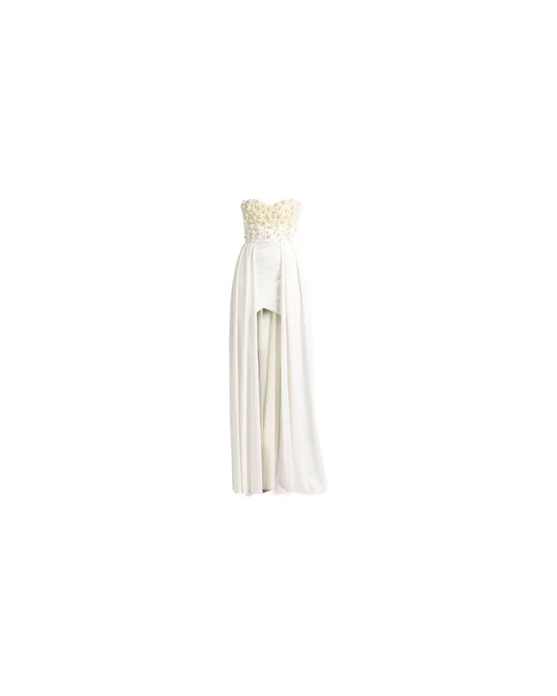 Elisabetta Franchi RED CARPET - KLEIDER - Maxi-Kleiderauf YOOX.COM Cremeweiß