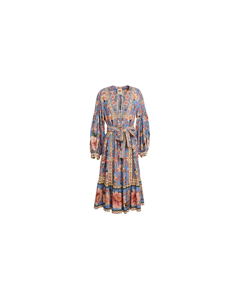 FARM Rio SUPERBLOOM TAPESTRY BLUE MIDI DRESS - KLEIDER - Midi-Kleiderauf YOOX.COM Hellblau