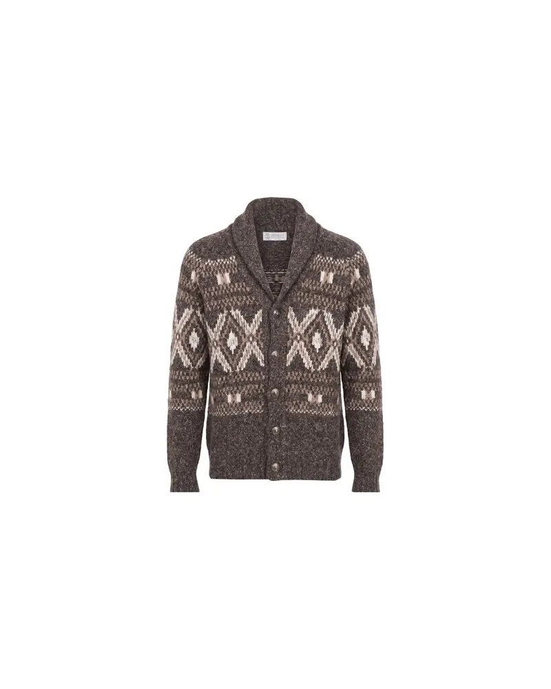 Brunello Cucinelli STRICKWAREN - Strickjackenauf YOOX.COM Maulwurfsgrau