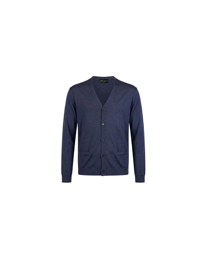 Roberto Collina STRICKWAREN - Strickjackenauf YOOX.COM Marineblau