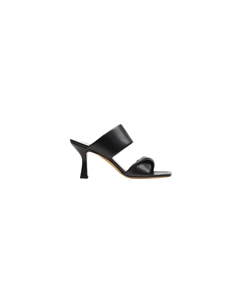 8 by Yoox LEATHER SQUARE TOE SPOOL-HEEL MULE  - SCHUHE - Sandalenauf YOOX.COM Schwarz