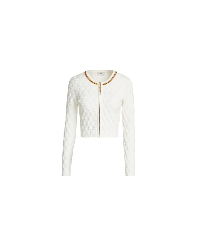 Elisabetta Franchi STRICKWAREN - Strickjackenauf YOOX.COM Weiß