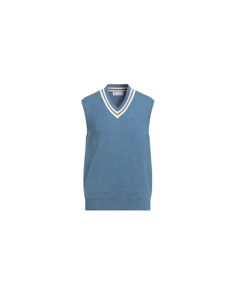 Brunello Cucinelli STRICKWAREN - Pulloverauf YOOX.COM Taubenblau