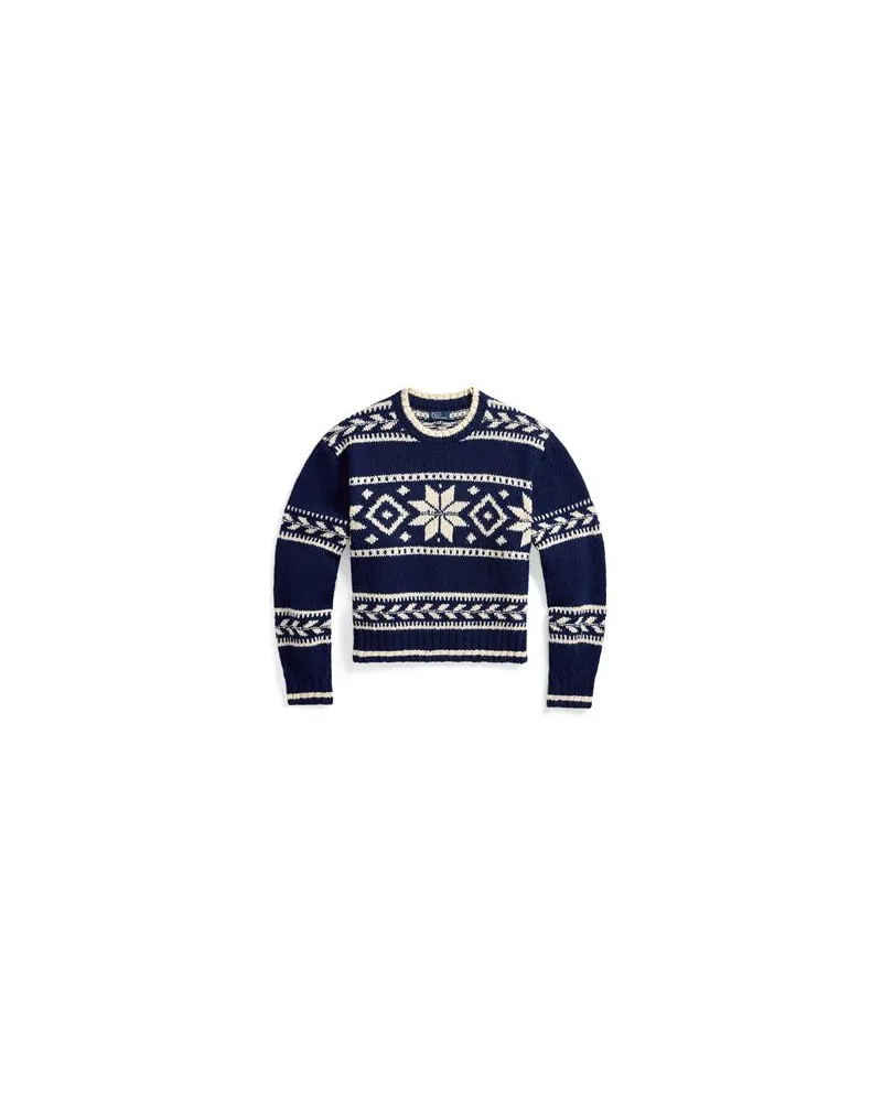 Ralph Lauren SNOWFLAKE-MOTIF WOOL-BLEND SWEATER  - STRICKWAREN - Pulloverauf YOOX.COM Marineblau