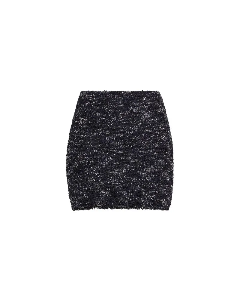 8 by Yoox TWEED MINI SKIRT WITH FRAYED HEM - HOSEN & RÖCKE - Miniröckeauf YOOX.COM Nachtblau