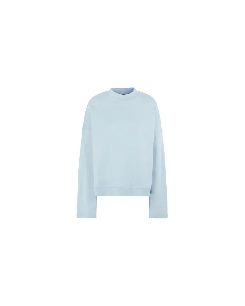 8 by Yoox ORGANIC JERSEY MOCK NECK OVERSIZE SWEATER  - TOPS - Sweatshirtsauf YOOX.COM Himmelblau